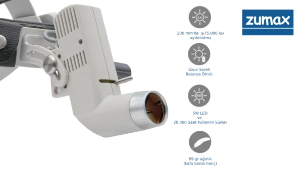 ZUMAX HL-8000 CERRAHİ KAFA LAMBASI - Görsel 2