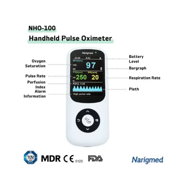 NARIGMED NHO-100 EL TİPİ PULSEOKSİMETRE - Görsel 2